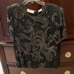 80’s sequins black tie by Night Vogue